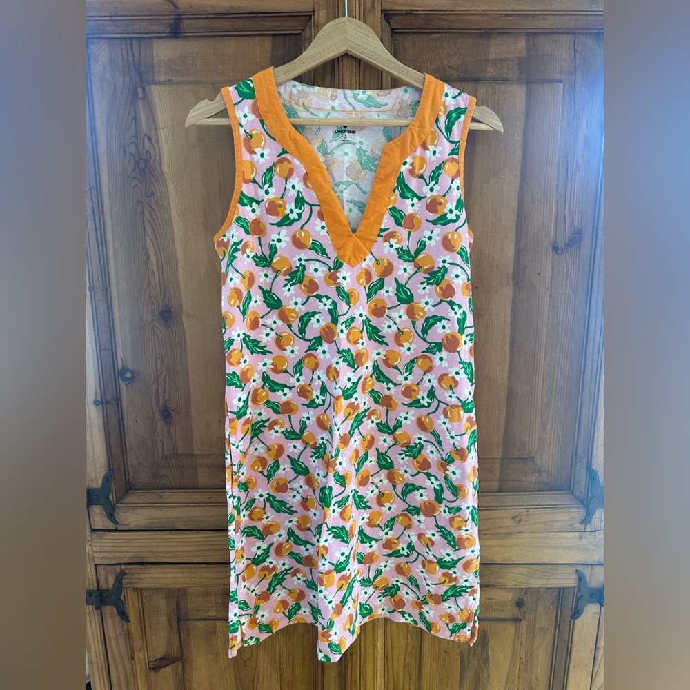 Draper James x Lands' End Orange Blossom Cotton Jersey Sleeveless Swim Coverup S